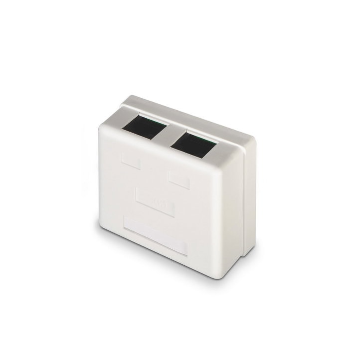 Aisens Roseta de Superficie RJ45 Cat.6 UTP 2 Tomas Blanco